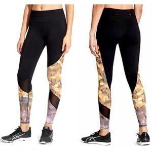 Athleta Asym Mesh Sonar Athletic Leggings Womens‎ Large